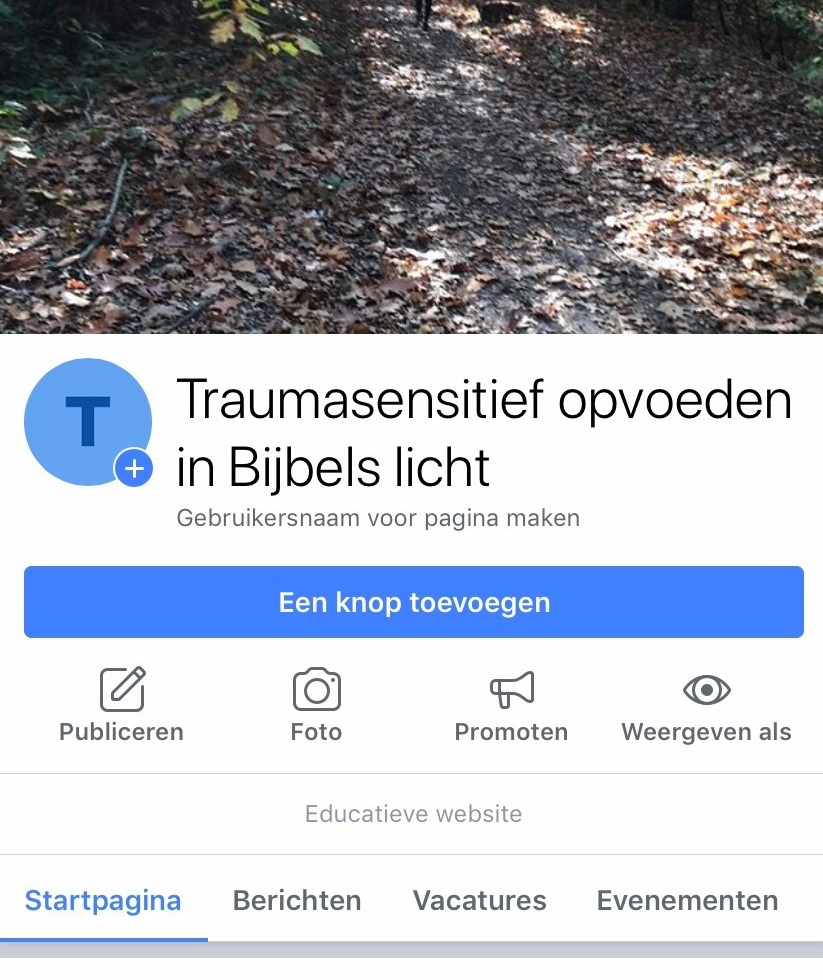 Screenshot Facebook Traumasensitief opvoeden in Bijbels licht